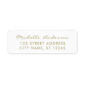 luxe wit goud minimal script retouradres etiket (Voorkant)