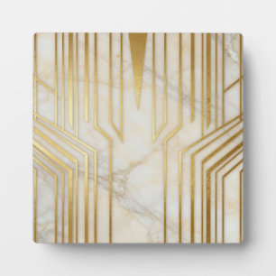 Luxe wit marmer gouden geometrisch patroon fotoplaat