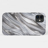 Luxe wit Silver Glitter papier - Glitter Hoesje (Achterkant (horizontaal))