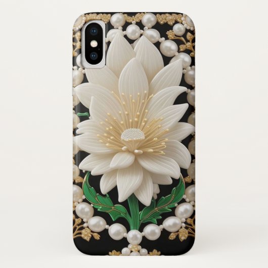 Luxe Witte Bloem Case-Mate iPhone Case (Achterkant)