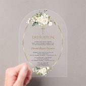 Luxe Witte Bloemen Gouden Jongen Toewijding Acryl Uitnodigingen (Insitu (Draagbaar))