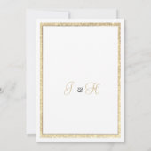 Luxe witte elegante gouden glitter Save the Date Kaart (Achterkant)