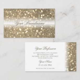 Luxe witte en goudhoudende glitter stijlvol visitekaartje