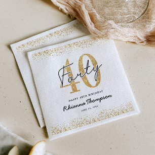 Luxe Witte Goud 40e Verjaardag Servetten