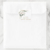 Luxe Witte Keizerlelies Rozen Bruidsdouche  Vierkante Sticker (Tas)