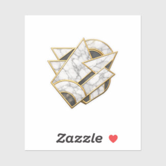 Luxe witte marmer en gouden sticker Moderne geomet