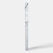Luxe witte marmeren hoes - Elegante zwarte vloeist (Achterkant / Links)