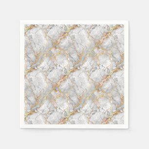 Luxe witte marmeren steen & gouden aderpatroon servet