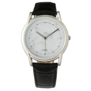 Luxe witte marmertextuur horloge