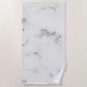 Luxe witte marmertextuur strandlaken (Voorkant)