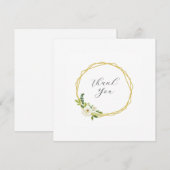 Luxe Witte Roos Bloemstuk Frame Bedankkaart (Voorkant / Achterkant)