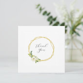 Luxe Witte Roos Bloemstuk Frame Bedankkaart (Staand voorkant)