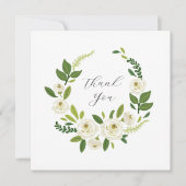 Luxe Witte Roos Bloemstuk Lijst Bedankkaart (Voorkant)