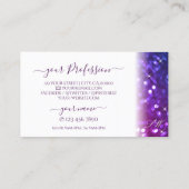 Luxe witte roze Paarse sparkle Glitter Initialen Visitekaartje (Achterkant)