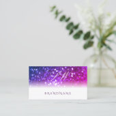 Luxe witte roze Paarse sparkle Glitter Initialen Visitekaartje (Staand voorkant)