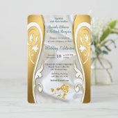 Luxe, witte, vloeiende zijde en witte rozen. kaart (Staand voorkant)
