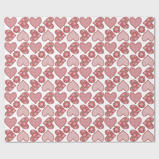 Luxe Wrapping Papier: Harten en Rozen Valentijnse Cadeaupapier (Vlak)