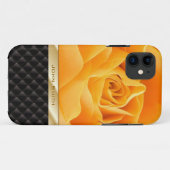 Luxe Yellow Rose met aangepaste naam iPhone 5 Hoes (Achterkant (horizontaal))