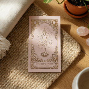 Luxe Yoga Blush Roze Goud Wellness Branding Visitekaartje