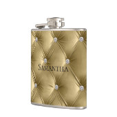 Luxe zachte gouden namaakfluwelen bruidsmeisje heupfles (Links)