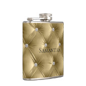 Luxe zachte gouden namaakfluwelen bruidsmeisje heupfles (Rechts)