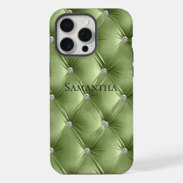 Luxe zachte warme salie groen faux fluweel iPhone 15 pro max hoesje