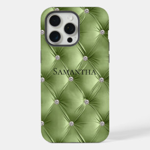 Luxe zachte warme salie groen faux fluweel iPhone 15 pro max hoesje