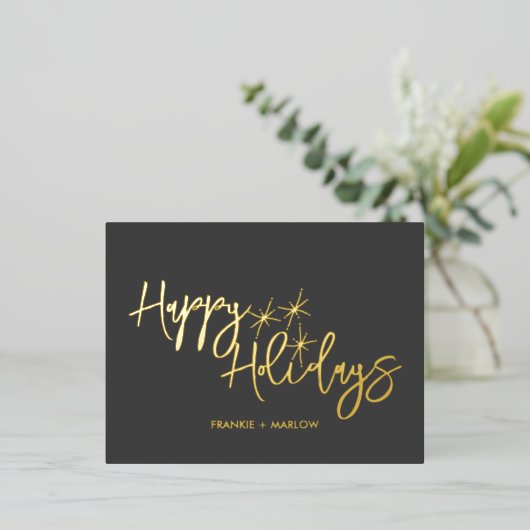 Luxe zakelijke Logo Prettige feestdagen Real Gold (Staand Voorkant)