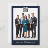 Luxe zaken kerst blauw goud foto logo DIY Feestdagenkaart (Achterkant)