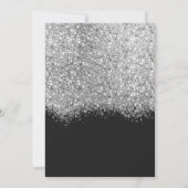 Luxe Zilver Zwart Glitter Confetti Sweet 16 Kaart (Achterkant)