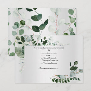 LUXE ZILVEREN BOTANISCHE REACTIEKAART RSVP KAARTJE