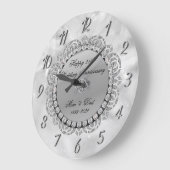 Luxe zilveren diamanten 25e bruiloft grote klok (Hoek)