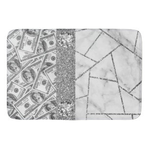 Luxe Zilveren Dollars Interieur Marmer Glitter Sho Badmat