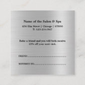 Luxe Zilveren Glitter Salon Kortingskaartje (Achterkant)