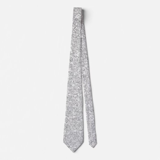 Luxe Zilveren Glitter Sparkles Sequins bruiloft Stropdas (Voorkant)