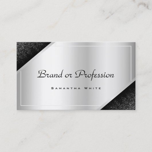 Luxe Zilveren Gradient Shimmery Professional Visitekaartje (Voorkant)
