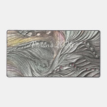 Luxe Zilveren Metallic Bladeren bureaumat