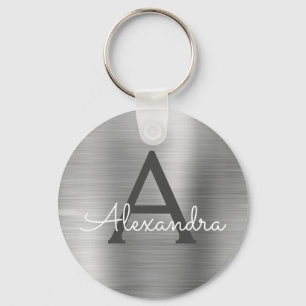 Luxe Zilveren Nep RVS Monogram Sleutelhanger
