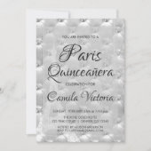Luxe Zilveren Paris Quinceañera Viering Kaart (Voorkant)