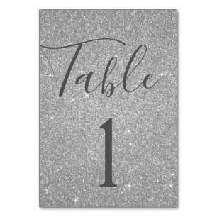 Luxe Zilveren Sparkle Tafelnummer