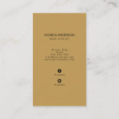 Luxe Zwarde Gouden Haar Script Schaar QR Code Visitekaartje (Achterkant)
