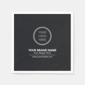 Luxe Zwart Bedrijf Branded Evenement Promotie Logo Servet (Voorkant)