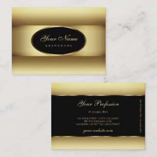 Luxe zwart beige ombré donker gouden decorlijst visitekaartje