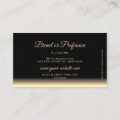 Luxe Zwart en Beige Gradient Soft Mirror Font Visitekaartje (Achterkant)