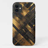 Luxe zwart en goud Abstracte geometrische Case-Mate iPhone Case (Achterkant)