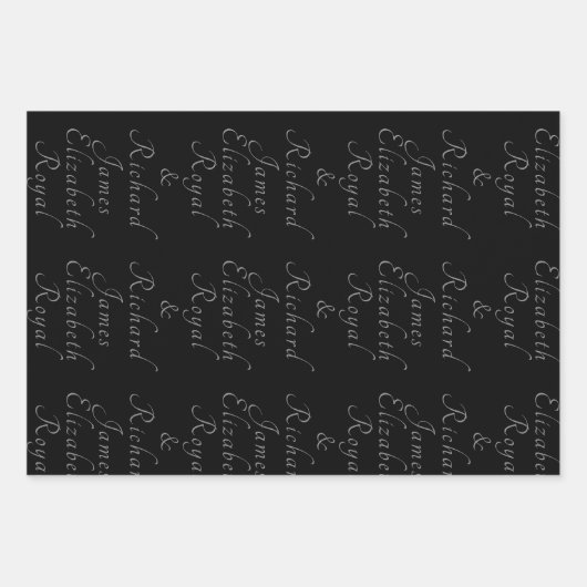 Luxe zwart en goud bruiloft thema Elegant Inpakpapier Vel (Voorkant)