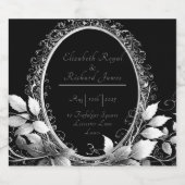 Luxe zwart en goud bruiloft thema Elegant Sparkling Wijnetiket (Enkel label)