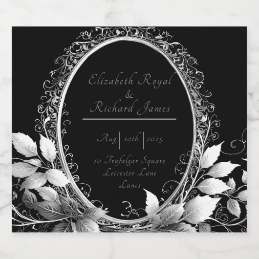 Luxe zwart en goud bruiloft thema Elegant Sparkling Wijnetiket (Enkel label)