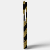 Luxe zwart en goud Chevron patroon Case-Mate iPhone Case (Achterkant / Links)
