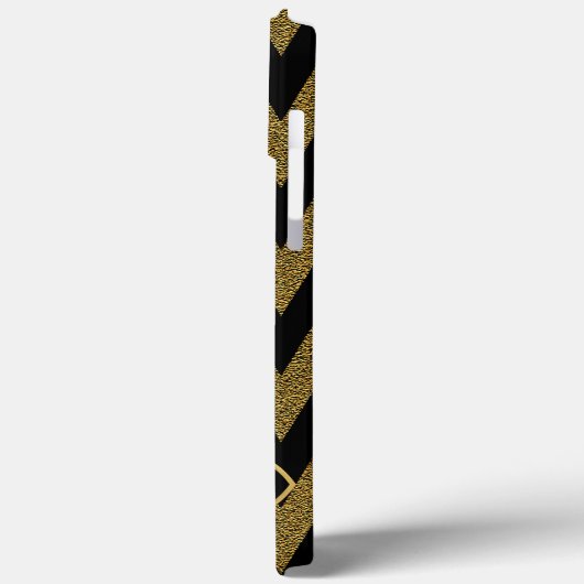 Luxe zwart en goud Chevron patroon Case-Mate iPhone Case (Achterkant / Links)